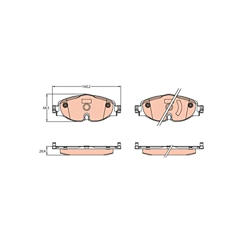 TRW GDB2143 Brake Pad Set of 4 Compatible for Volkswagen Golf VII (5G1, BQ1, BE1, BE2, AU1, AU2) 2012-2021 Front Axle and Other Vehicles