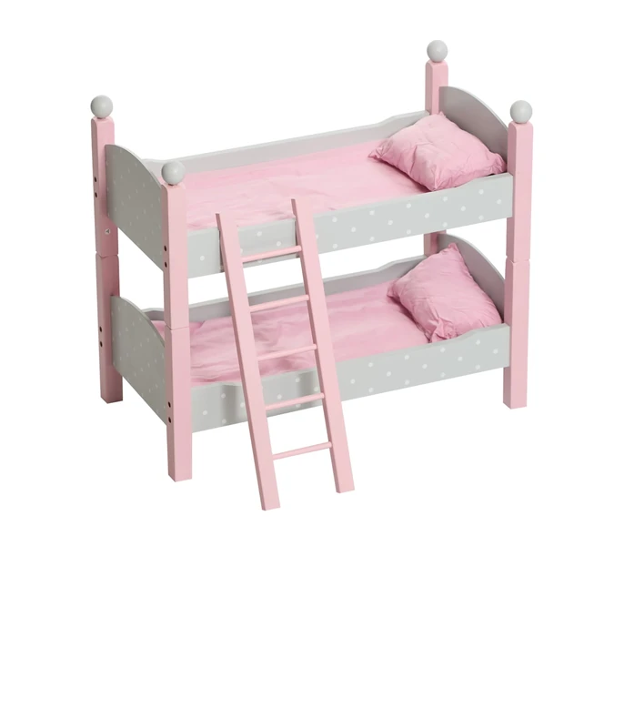 Bayer Chic 2000 513 91 Doll's Bunk Bed, 3 Years to 8 Years, Grey, Puntos Grey, Small