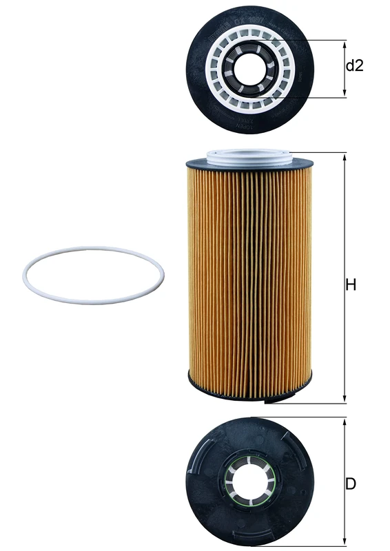 MAHLE OX 1097D Oil Filter - Oil Filter with Gasket / Gasket Set