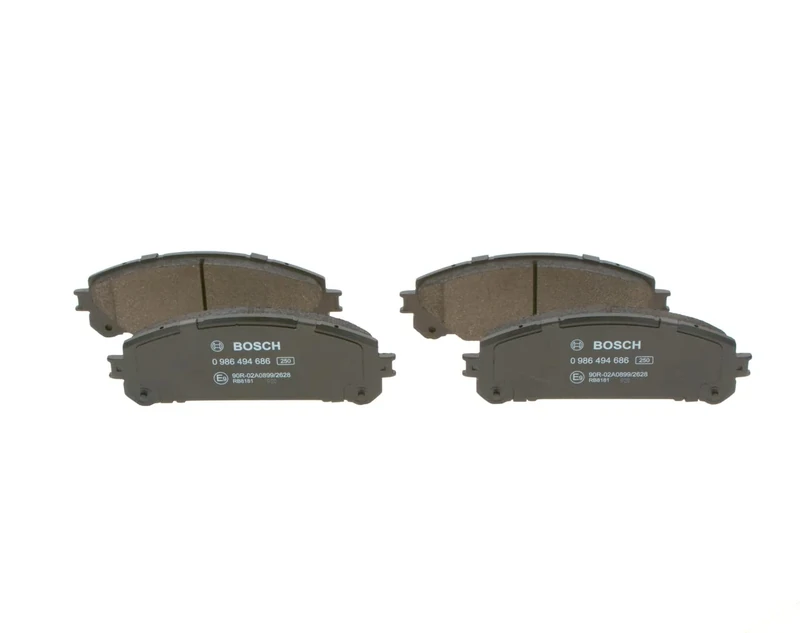 Bosch BP1681 - Brake Pads Car Front Axle - Bosch Quality - Reduced Noise and Dust - ECE-R90 Certified - Copper-Free - 1 Set of 4 Pads - With Accessories