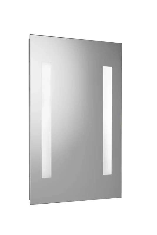 Croydex Malham Bathroom Mirror with LED Lights -Wall Mounted, Battery Operated (Requires 8 x AA Batteries), All Fixings Included (30x45cm)