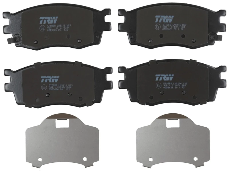 TRW GDB3626 Brake Pad Set of 4 Compatible for Hyundai I20 I (PB, PBT) 2008-2015 Front Axle and Other Vehicles
