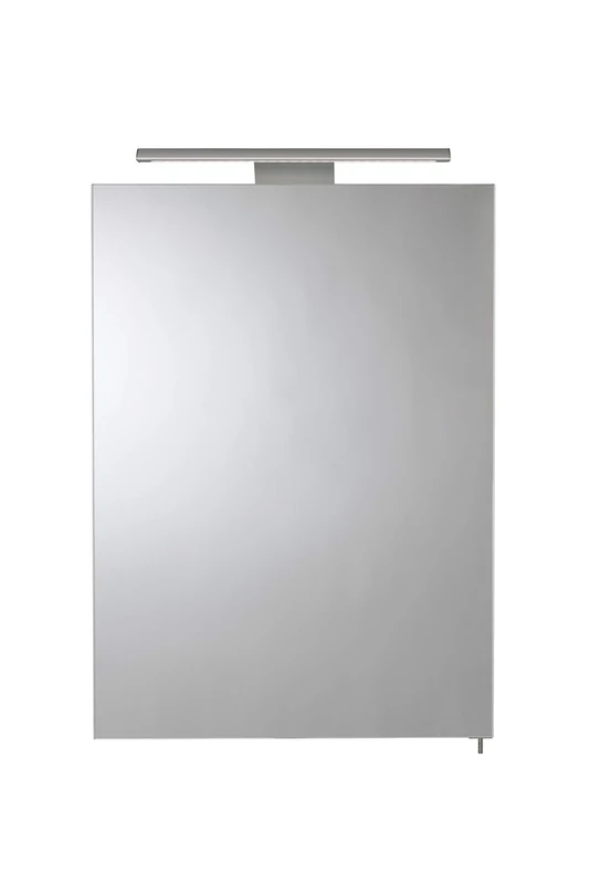 Croydex Madison Single Door Illuminated Cabinet with LED Lighting Bar and Hang N Lock Fitting System,Silver,70 x 50 x 11.8cm