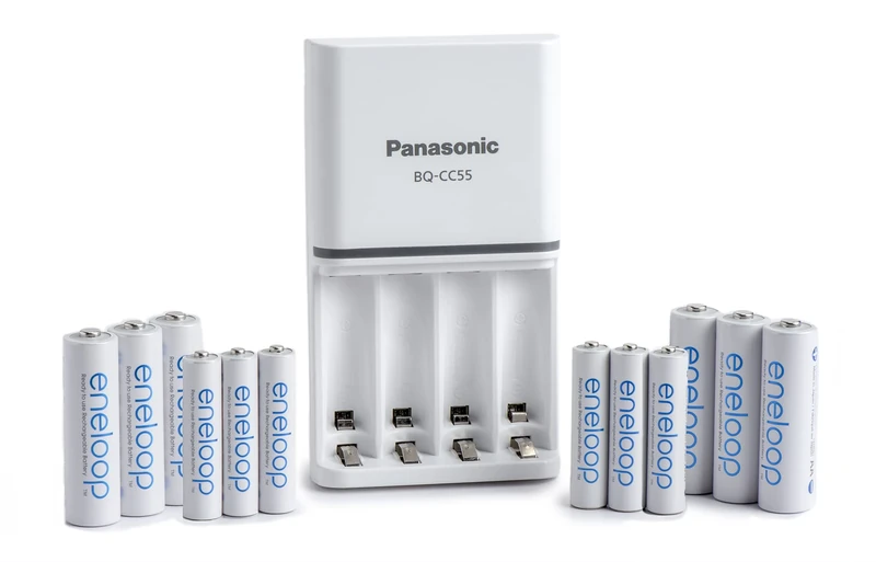Panasonic K-KJ55MBS66A eneloop Power Pack; 6AA, 6AAA, and Advanced Battery 3 Hour Quick Charger (battery color may vary)