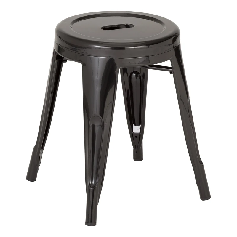 Tolix Style Metal Industrial Round Stool - Image 1