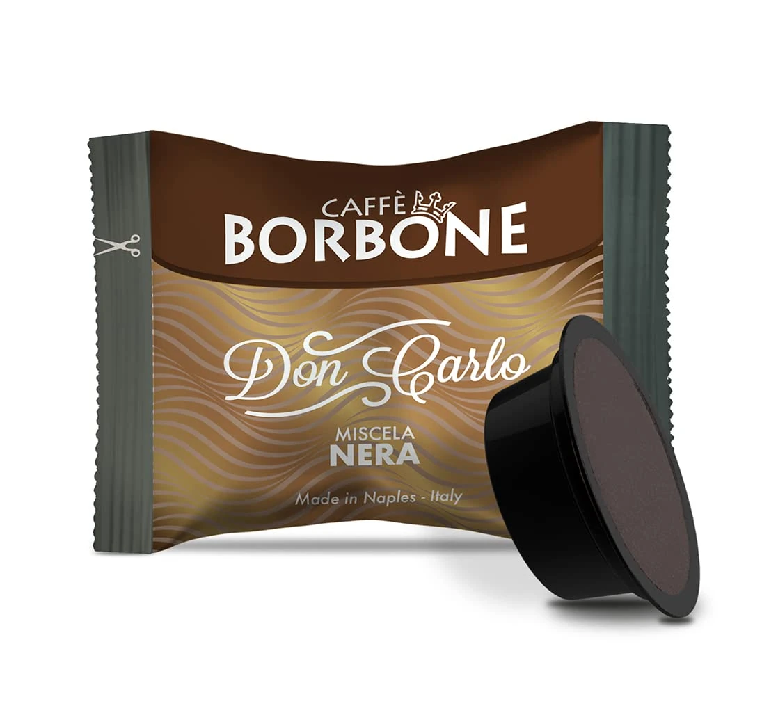 Caffè Borbone Don Carlo, Black Coffee Blend - 50 Capsules - Compatible with Lavazza®* A Modo Mio®* coffee machines for domestic use