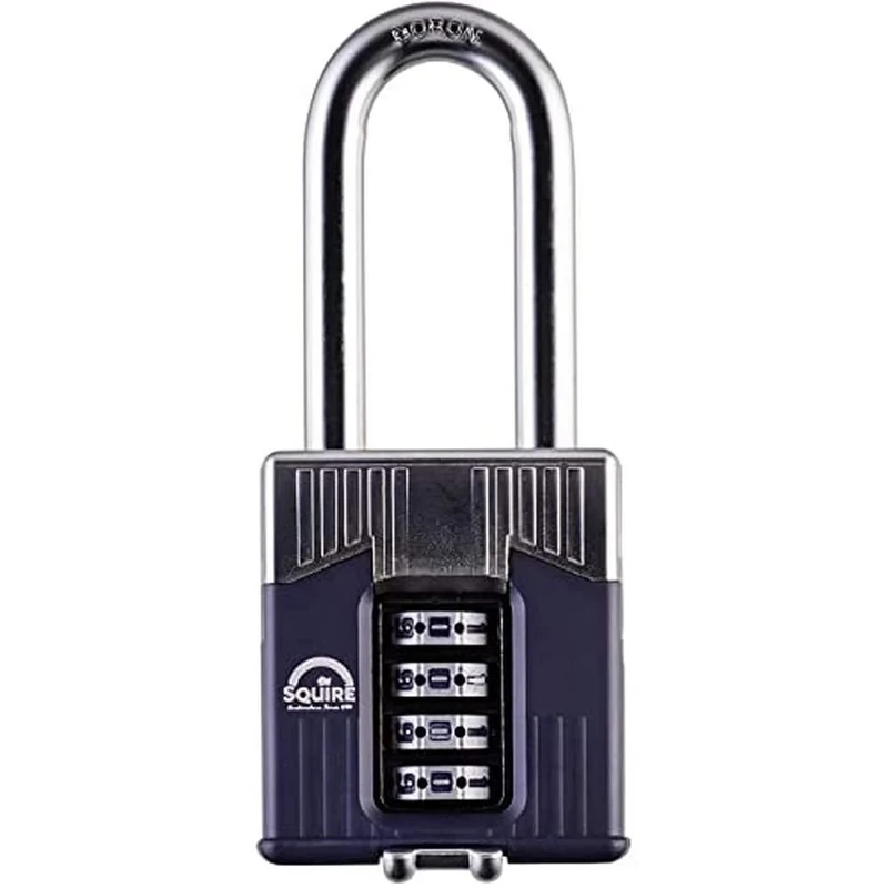 Henry Squire Warrior 4 Wheel Long Shackle Combination Padlock, 55 mm (Length)
