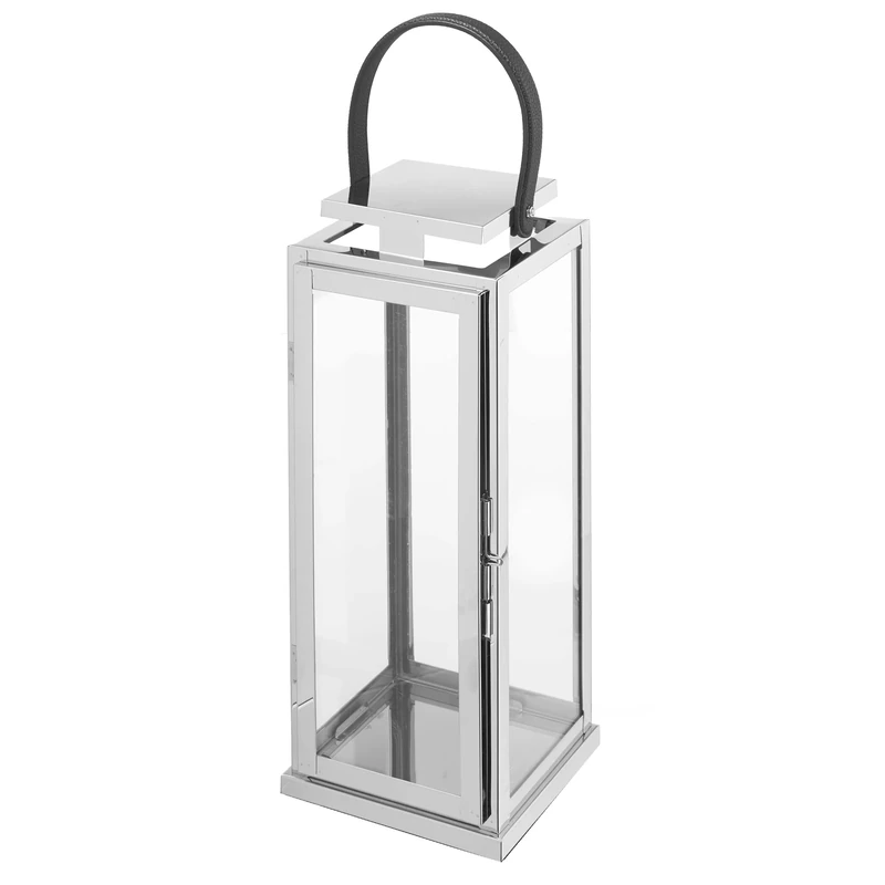 Gartenfreude Stainless Steel Lantern 15.5 x 15 x 37 cm Metal 15.5 x 15 x 37 cm