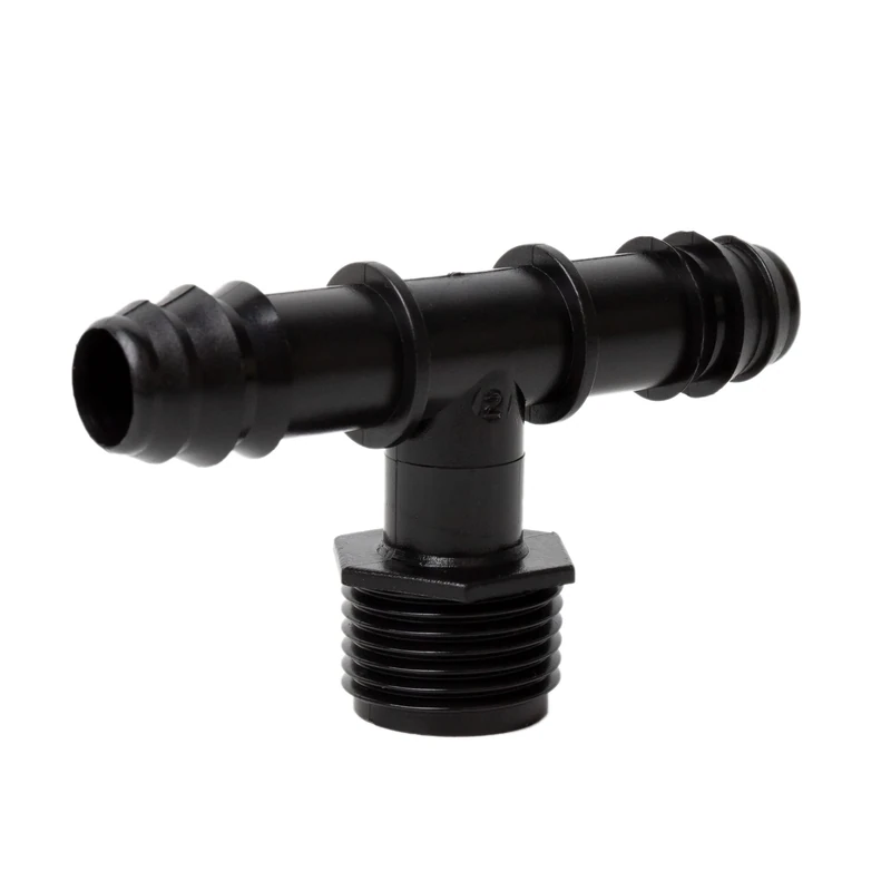 Cofan T Connector with Double Splice and 1/2" Thread | Must Have Irrigation Accessory for Any Drip Irrigation Installation | T Connectors