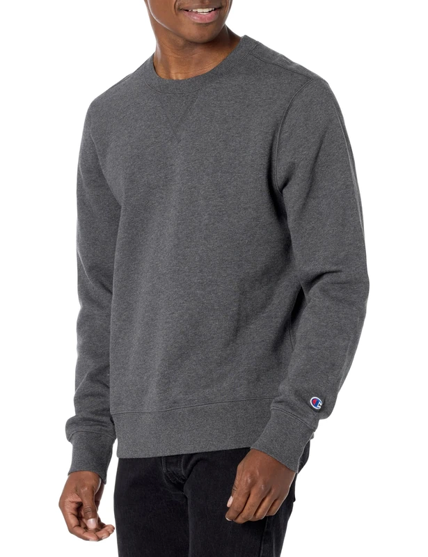 Champion Men's Authentic Originals Sueded Sweatshirt, Charcoal Heather, S