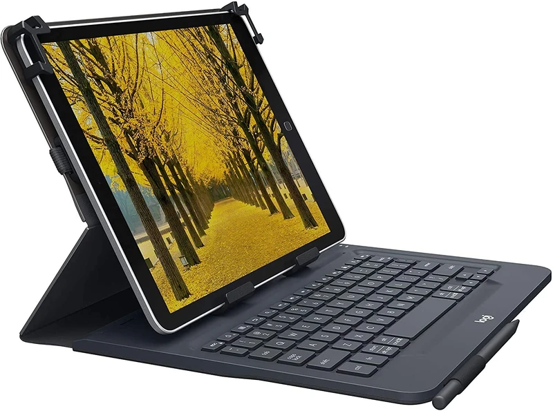 Logitech "QWERTY ITA Universal Folio Case for 9-10 inch Apple/Android/Windows Tablet with Integrated Bluetooth 3.0 Keyboard