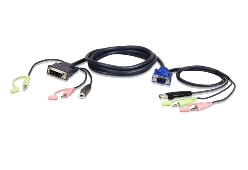 ATEN 2L-7DX3U KVM Cable VGA to DVI 3m Black 3m
