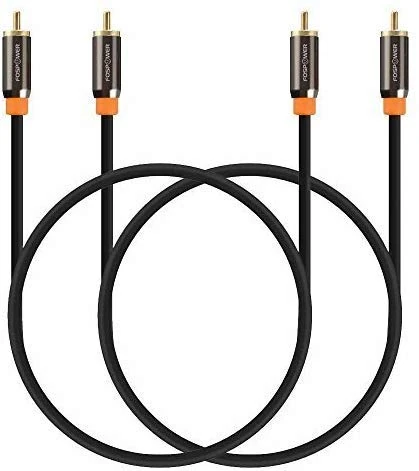FosPower Digital Audio Coaxial Cable [24K Gold Plated Connectors] Premium S/PDIF RCA Male to RCA Male for Home Theater, HDTV, Subwoofer, Hi-Fi Systems - 6ft/2Pack