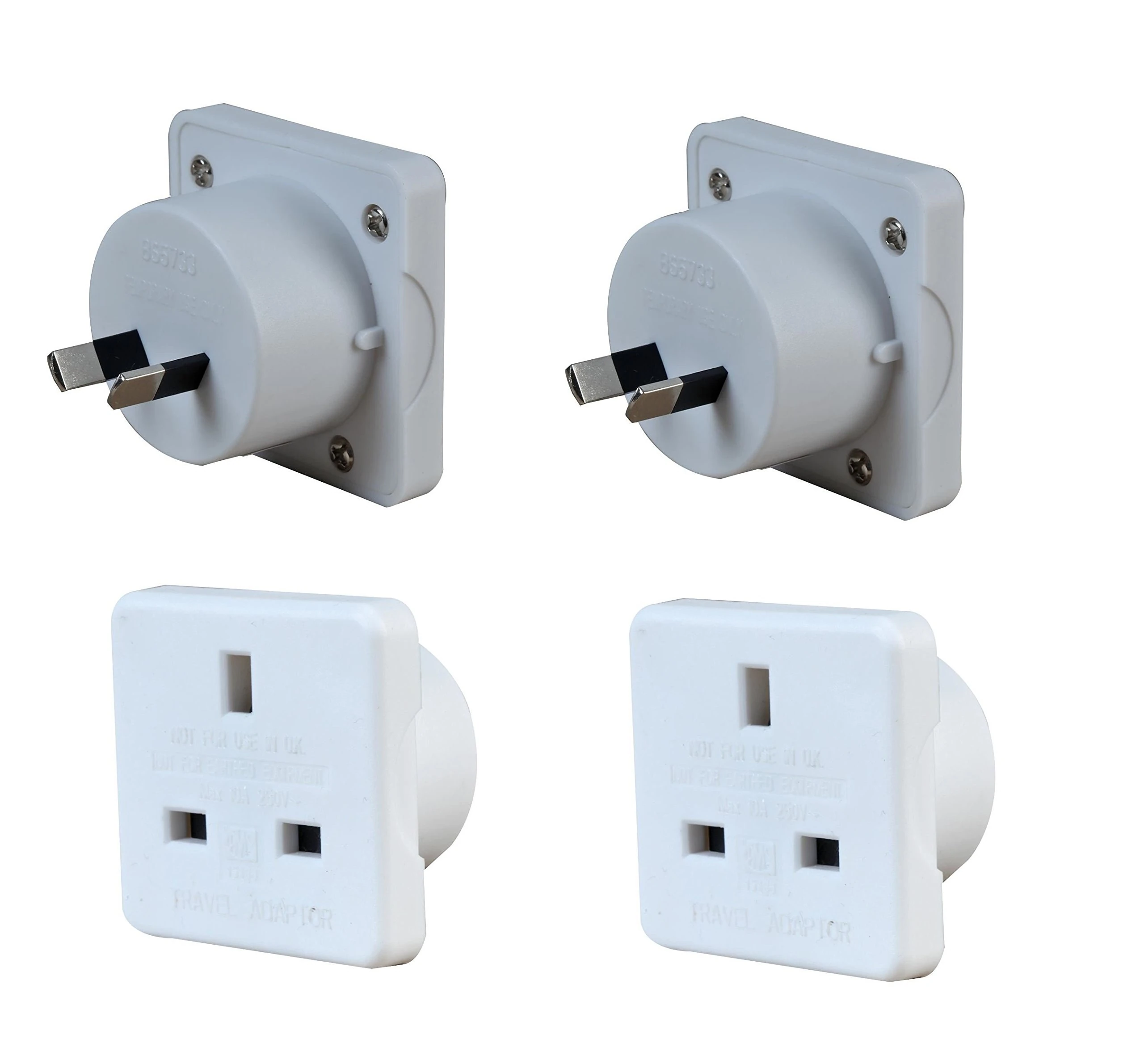 Invero® 2x Pack of UK to Australia Australian New Zealand Tourist Travel Plug Power Mains Adaptor - White