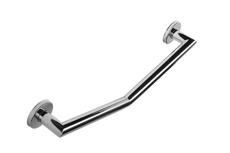 Croydex Modern Angled Safety Support Rail Stainless Steel Grab Bar for Bathroom, Chrome