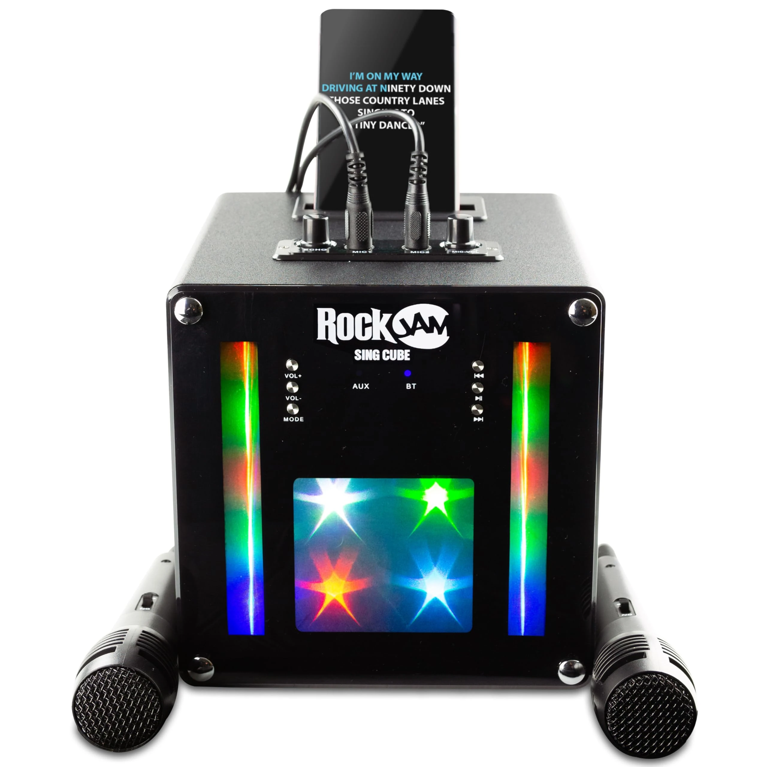 RockJam Bluetooth Karaoke Machine with Two Mics, Rechargeable