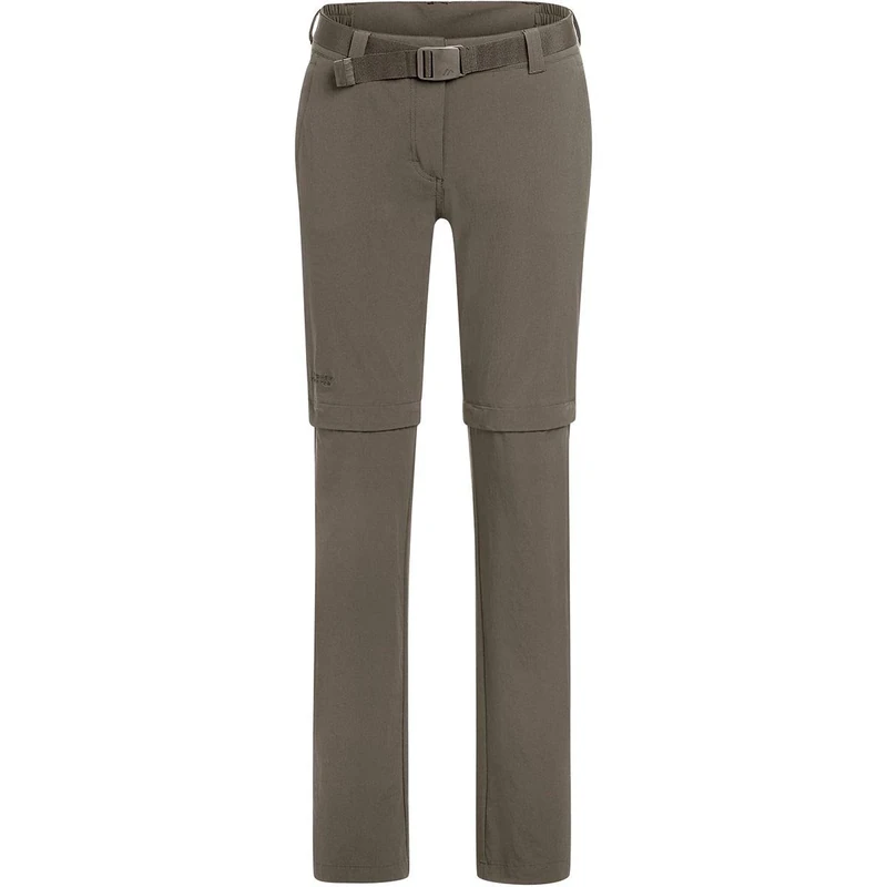 maier sports NATA 2, Women's Hiking Trousers, Water-Repellent Outdoor Trousers for Trekking and Hiking, Handy Zip-Off Function, PFC-Free, mSTRETCH pro 4 & Dryprotec Teak
