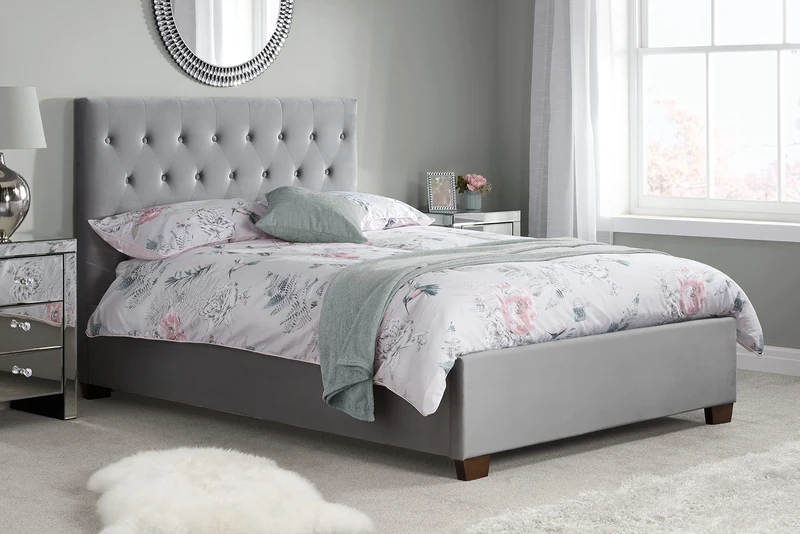 Birlea, 135cm Cologne Fabric Bed, Grey
