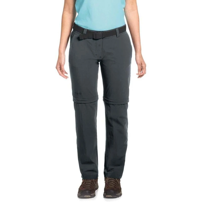 maier sports NATA 2, Women's Hiking Trousers, Water-Repellent Outdoor Trousers for Trekking and Hiking, Handy Zip-Off Function, PFC-Free, mSTRETCH pro 4 & Dryprotec Graphite