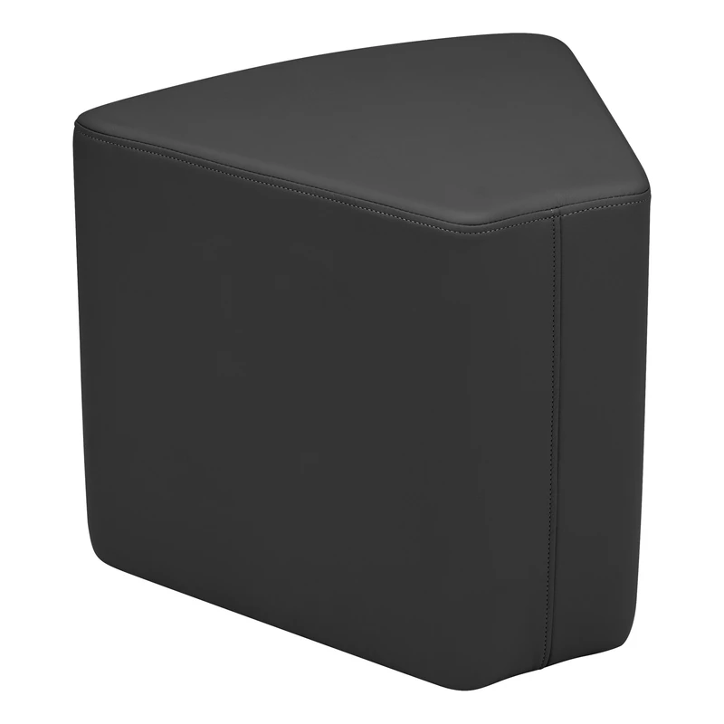 School Outfitters LNT-1003BK-A Shapes Series II Vinyl Soft Seating Stool, Wedge, 18" H, Black