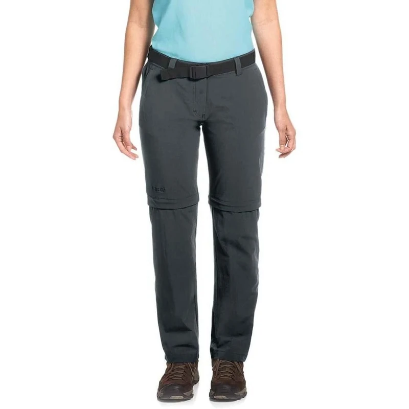 maier sports NATA 2, Women's Hiking Trousers, Water-Repellent Outdoor Trousers for Trekking and Hiking, Handy Zip-Off Function, PFC-Free, mSTRETCH pro 4 & Dryprotec Graphite