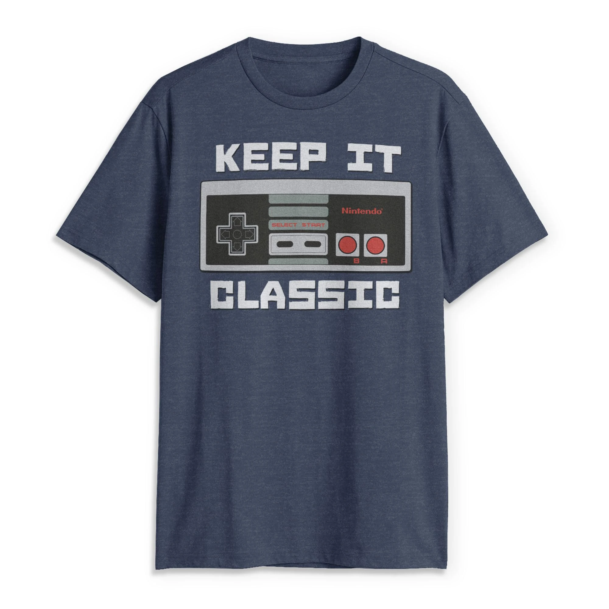 Nintendo Men's Keep It Classic T-Shirt, Premium Navy Heather, 3XL