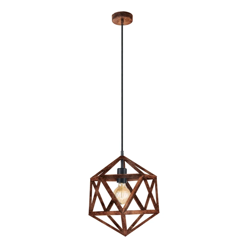 Eglo Pendant Light Embleton, 1-Light Hanging Lamp Industrial Vintage Retro, Steel Pendant in Antique Copper, Dining Table Lamp, Hanging Living Room Light with E27 Socket, Ø 30.5 cm