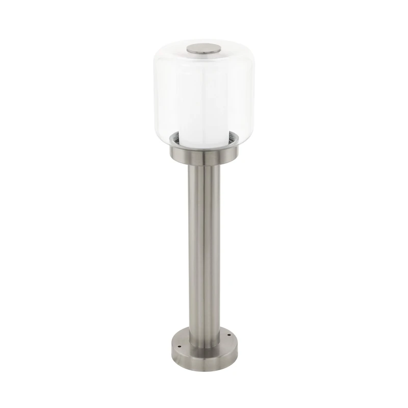 EGLO Polito Outdoor Path Lamp 1-Bulb Outdoor Light Floor Lamp Stainless Steel Plastic Glass Silver White Socket E27 IP44