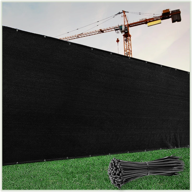 ColourTree 8' x 50' Black Fence Privacy Screen Windscreen, Commercial Grade 170 GSM
