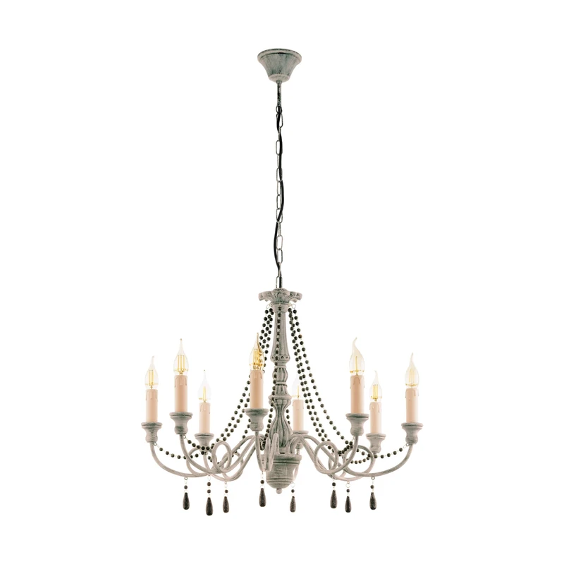 Eglo 49822, Colchester, Chandelier Pendant, Wooden Design, 40W, Antique Taupe