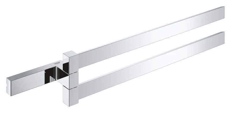 GROHE Selection | Bathroom Accessories | Cube Double Towel Bar | Chrome | 40768000