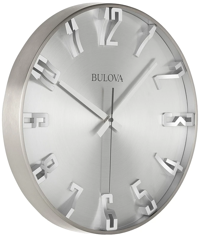 Bulova C4846 Director Wall Clock, Metal, Satin Pewter Finish