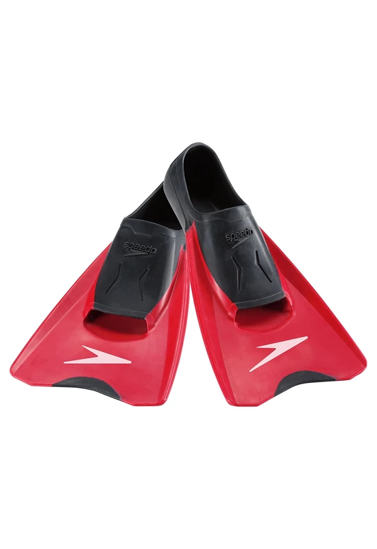 Speedo unisex adult Swim Training Switchblade Fin, Black/Red, XXXS - Youth Shoe Size 1-1.5 US