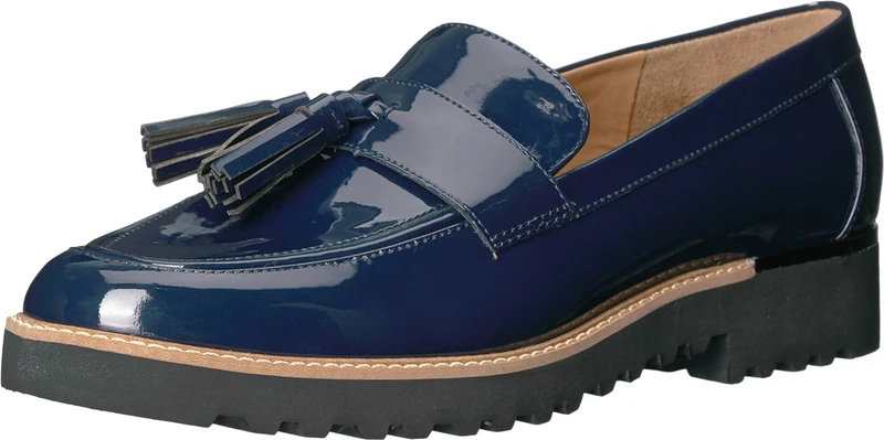 Franco Sarto Women's L-Carolynn Loafer Flat, Inky Navy, 4.5 UK