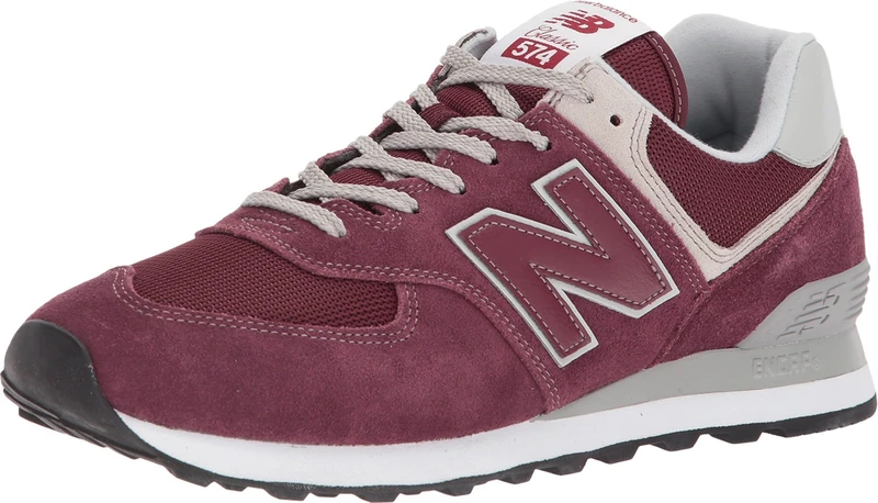 New Balance Men's 574v2 Core Sneaker, Red Burgundy, 3.5 UK