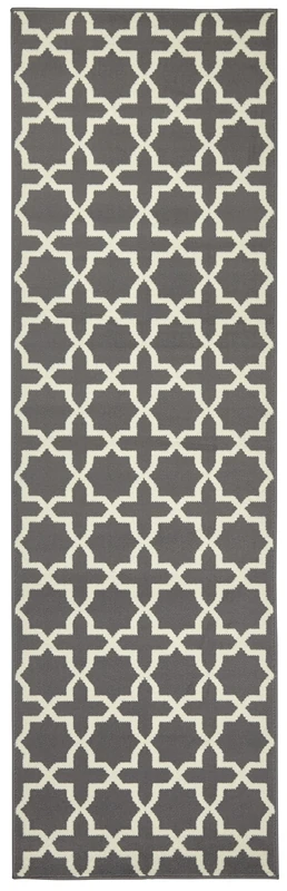 HANSE Home Glam Rug Runner 80 x 200 cm - Carpet Runner Soft Short Pile Rug Geometric Design Runner for Hallway, Bedroom, Children's Room, Bathroom, Living Room, Kitchen Decor Runner - Grey Cream