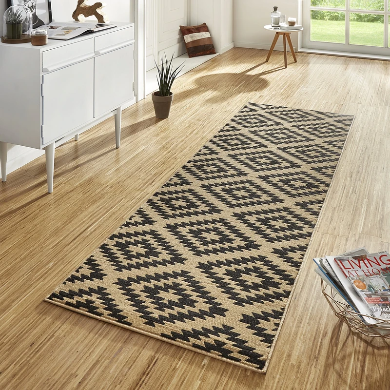 Hanse Home Nordic Rug Runner, 80 x 450 cm, Soft Short Pile Rug, Modern Diamond Design Runner for Hallway, Bedroom, Children's Room, Bathroom, Living Room, Kitchen, Decorative Runner - Brown