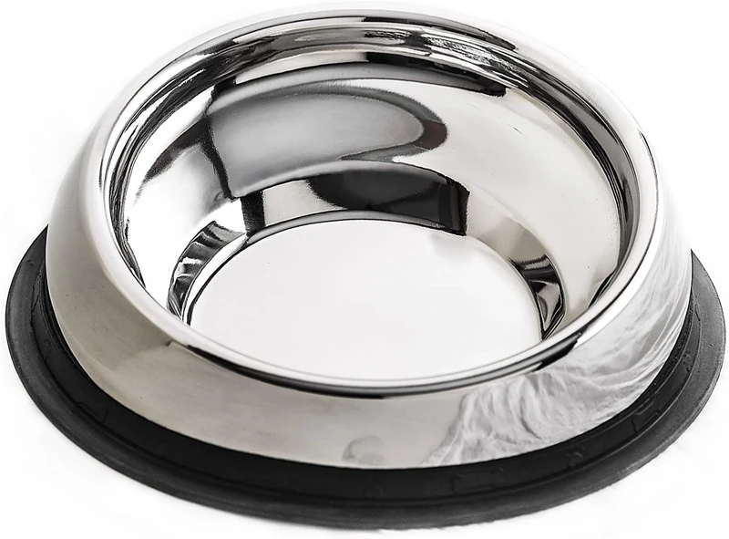 Enhanced Pet Bowl, Stainless Steel Slanted Dog Bowl with Raised Ridge for Flat-Faced Dog Breeds & Cats, Food-Grade Non-Slip No Spill Bowl for Dogs, Less Mess, Less Gas, and Better Digestion, Large