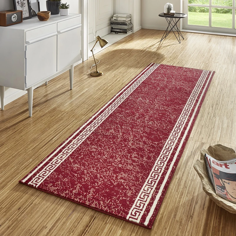Hanse Home Casa Rug Runner 80 x 250 cm - Soft Short Pile Rug Modern Design Runner for Hallway, Bedroom, Children's Room, Bathroom, Living Room, Kitchen Decorative Runner - Red