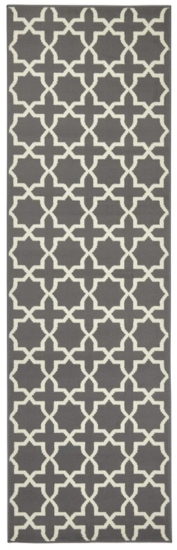 Hanse Home Glam Rug Runner 80 x 300 cm - Carpet Runner Soft Short Pile Rug Geometric Design Runner for Hallway, Bedroom, Children's Room, Bathroom, Living Room, Kitchen Decor Runner - Grey Cream