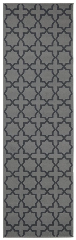 HANSE Home Glam Rug Runner 80 x 200 cm - Carpet Runner Soft Short Pile Rug Geometric Design Runner for Hallway, Bedroom, Children's Room, Bathroom, Living Room, Kitchen Decor Runner - Grey
