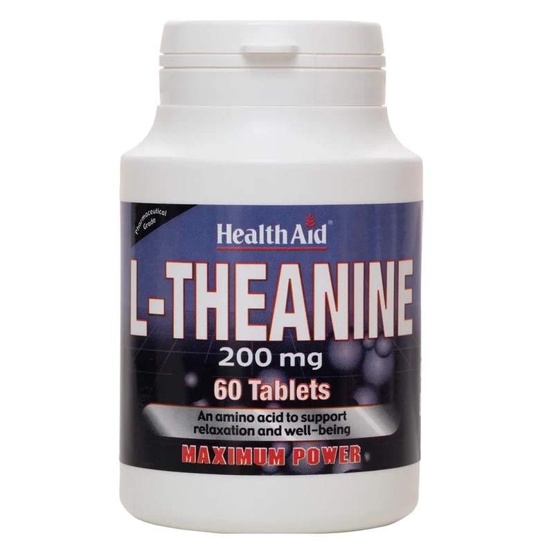 HealthAid L-Theanine 1000mg Free Form Pack of 10 x 60 Vegan Tablets (600 Tablets)