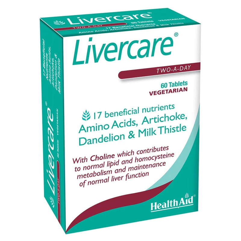 HealthAid Livercare Pack of 4 x 60 Vegetarian Tablets (240 Tablets)