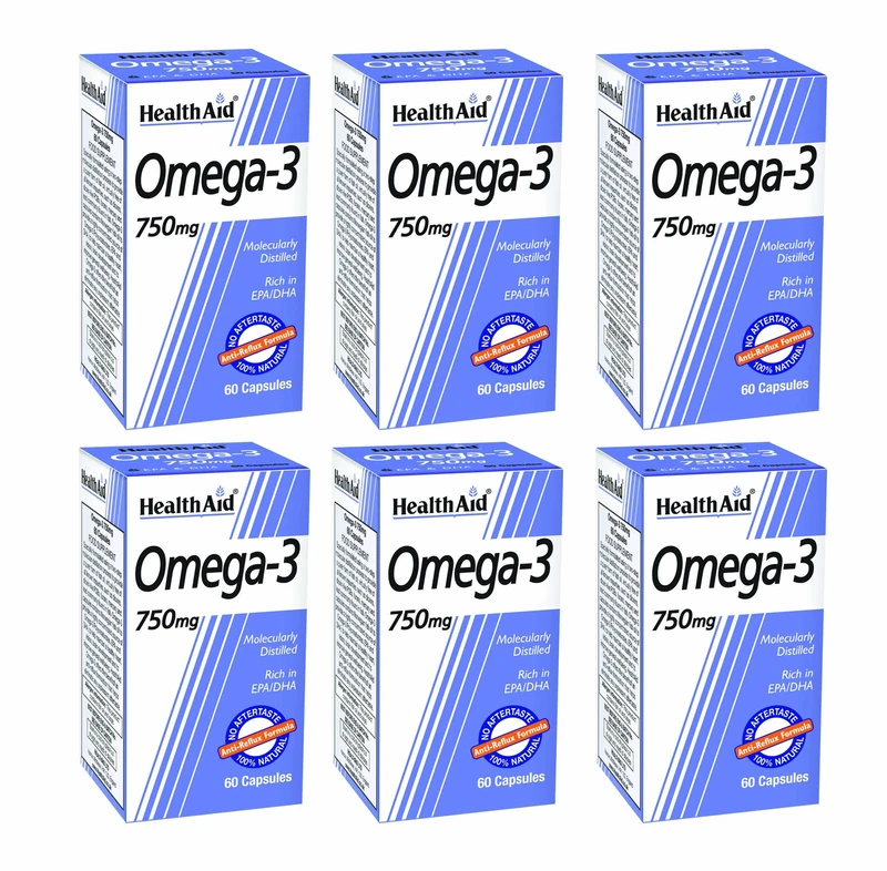HealthAid Omega 3 Pack of 6 x 60 Capsules (360 Capsules)