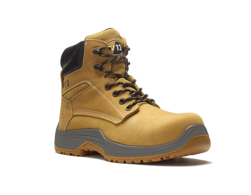 V12 Puma, S3 Nubuck Metal Free Derby Boot, Size 05, Honey