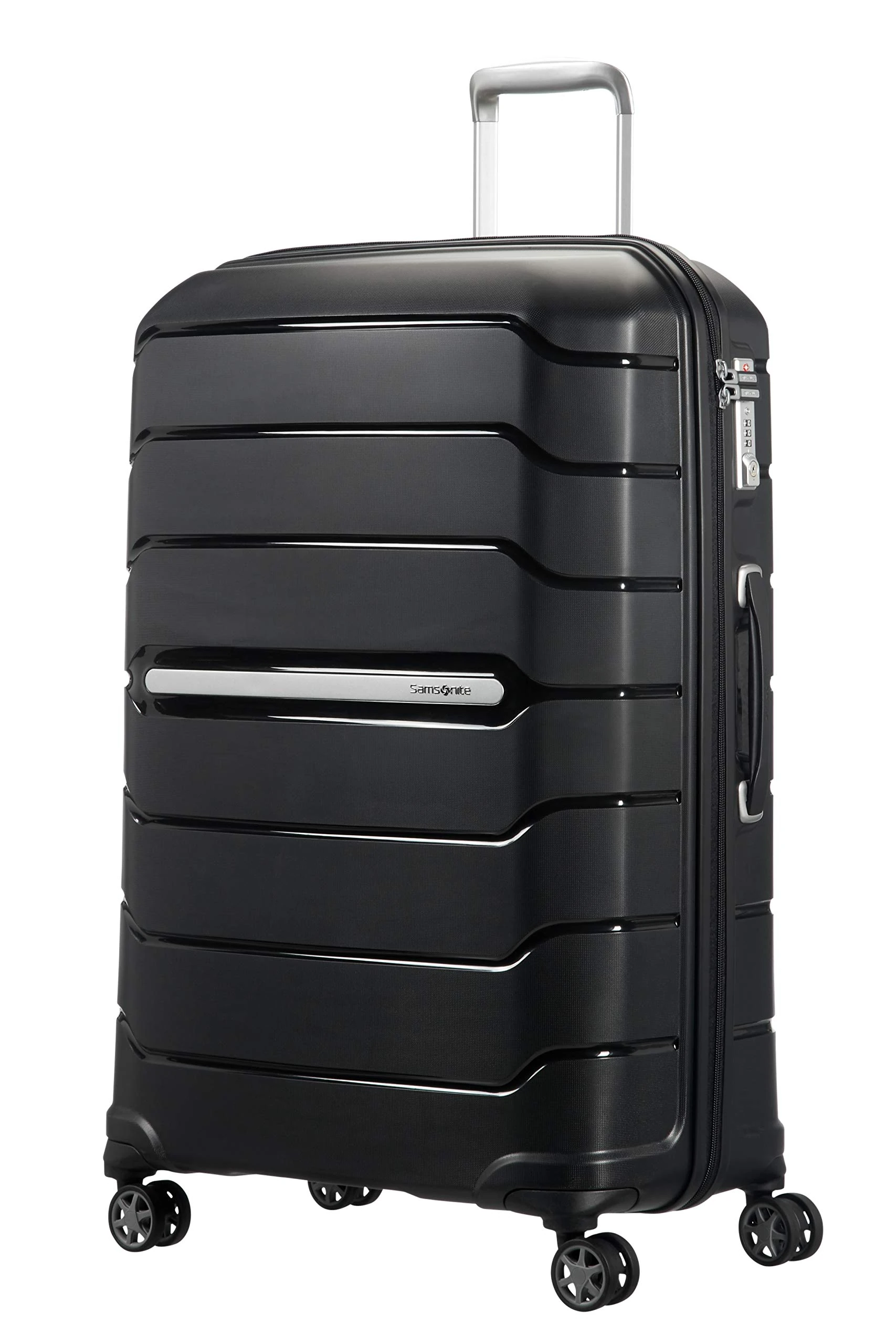 Samsonite Flux - Spinner L, Expandable Suitcase, 75 cm, 99/111 L, Black (Black)