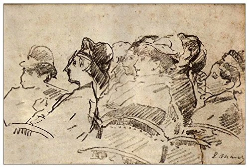 ArtPlaza Manet Èdouard-At the Theater Decorative Panel, Wood, Multi-Colour, 90 x 1.8 x 60 cm