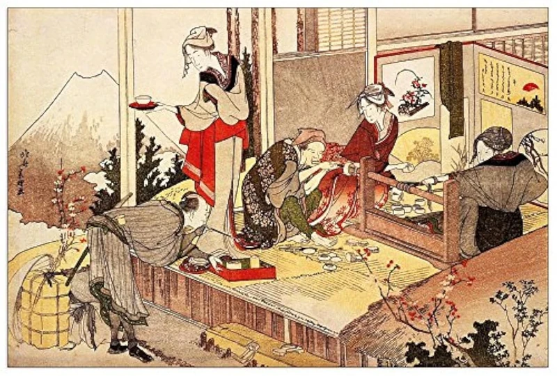 ArtPlaza Hokusai Katsushika -The studio of Netsuke Decorative Panel, Wood, Multi-Colour, 90 x 1.8 x 60 cm