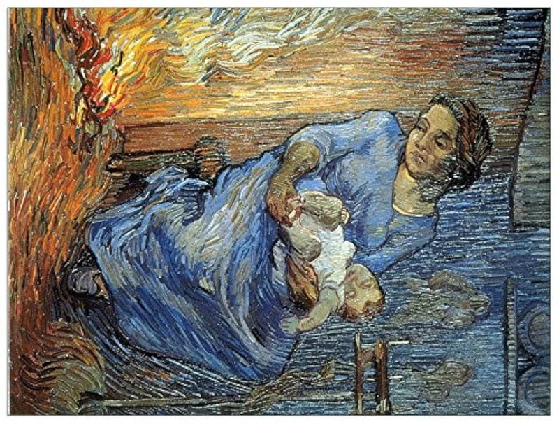 ArtPlaza Van Gogh Vincent-Rake Decorative Panel, Wood, Multi-Colour, 80 x 1.8 x 60 cm