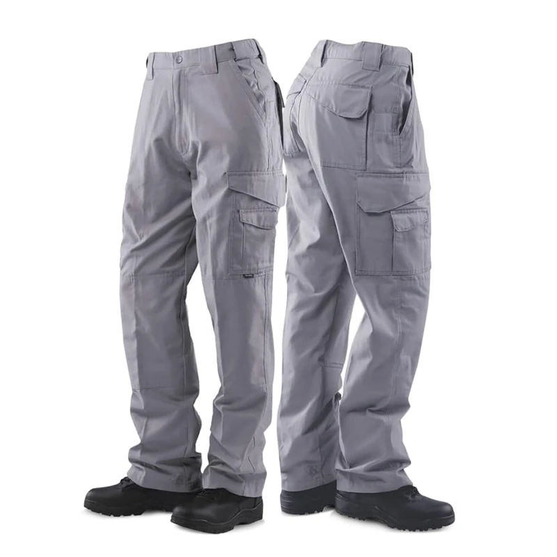 Tru-Spec Men's 24-7 Series Original Tactical Pant - Reliable Pants for Men - Ideal for Hiking, Camping, EMT, and Tactical Use - 65% Polyester, 35% Cotton - Light Grey - 28W x 34L